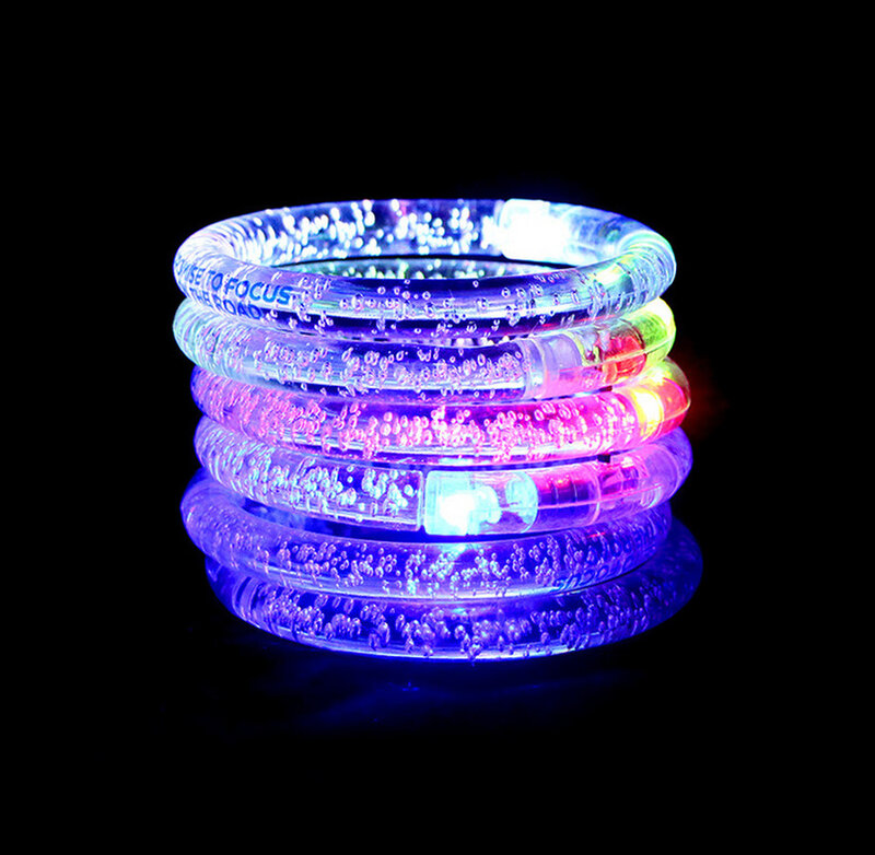 Акриловый браслет с цветным свечением, браслет с пузырьками светодиодный, флэш-браслет, бар, реквизит для концертов, вечеринок, мероприятий