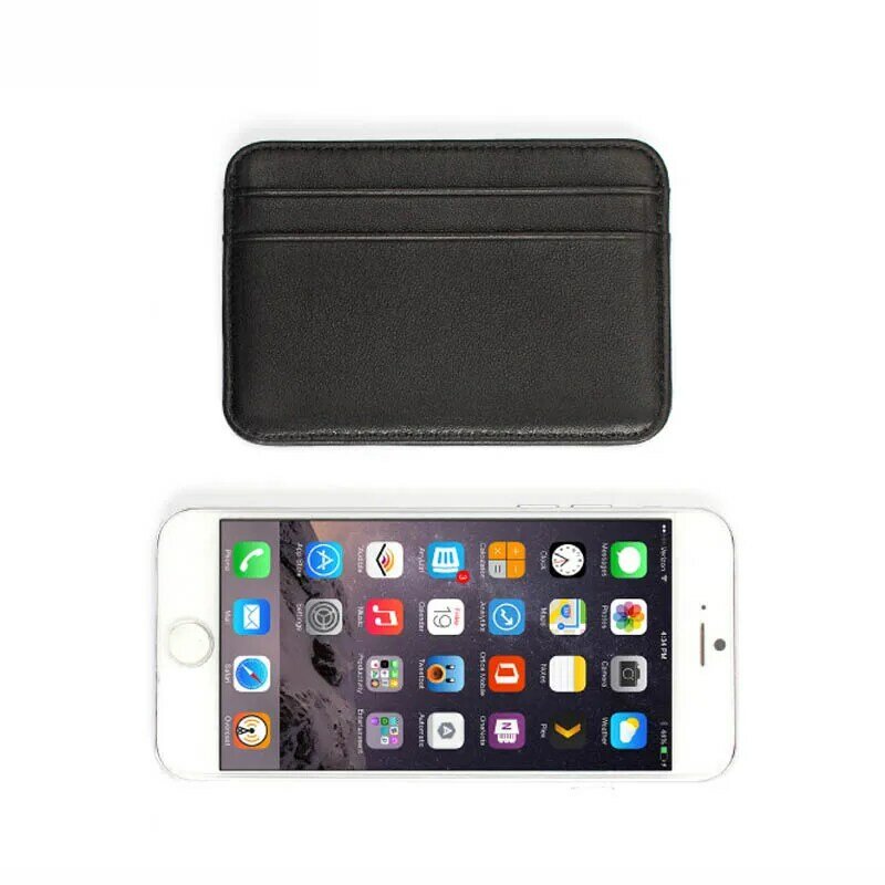 New 100% Sheepskin Genuine Leather Credit Card Case Mini ID Card Holder Small Purse For Man Slim Men's Wallet Cardholder