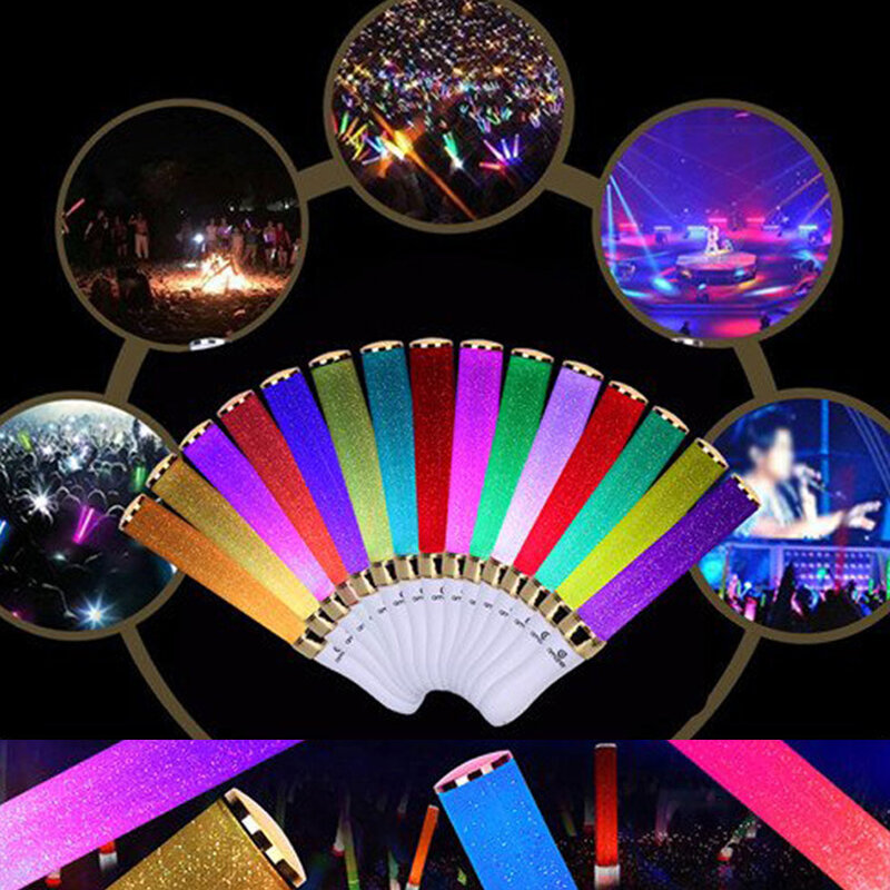 LED 글로우 축하 홈 라이트 스틱, 웨딩 파티, 배터리 구동, 형광 캠핑, 보컬 콘서트 장식, 15 가지 색상 변경