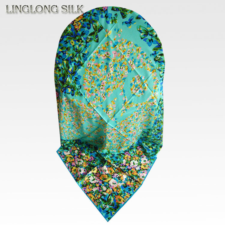 Twill silk scarf/130cm*130cm square shawl/100% silk fabric/Scarf brand fashion style new 2015 autum winter