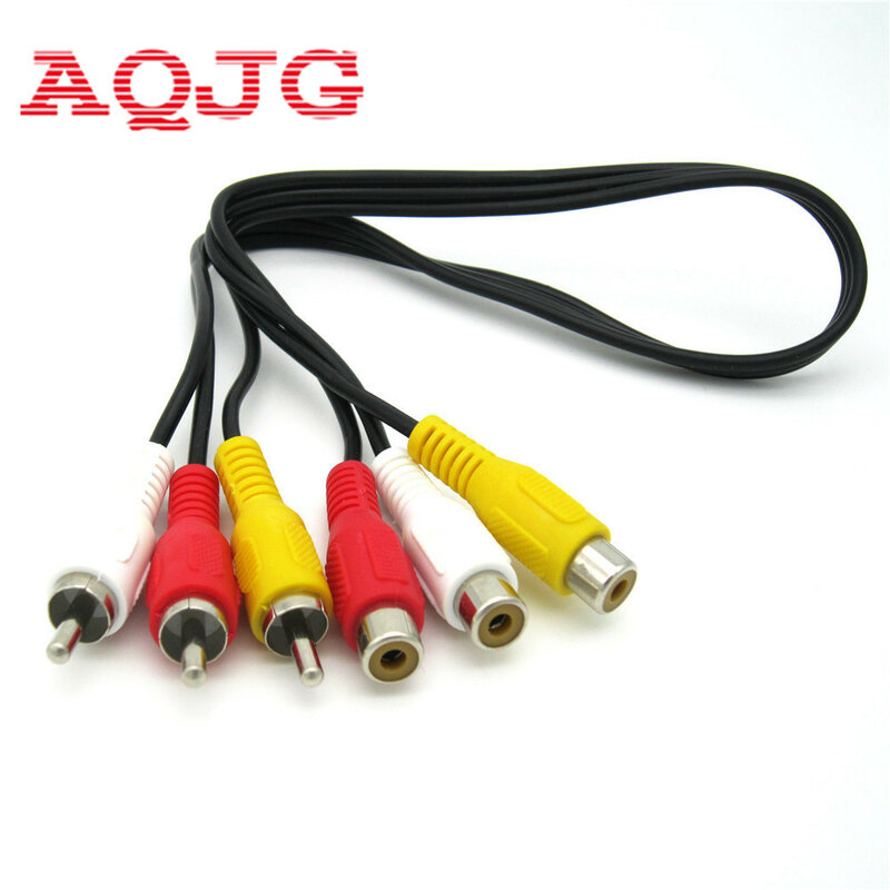 AQJG – câble Composite Audio et vidéo, 15ft 3RCA mâle à femelle, Extension