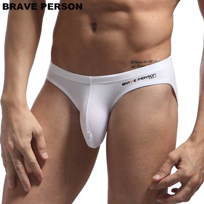 BRAVE PERSON – sous-vêtements Sexy pour hommes, slip convexe U, grande pochette pour pénis, slip en coton pour hommes, Bikini, offre spéciale