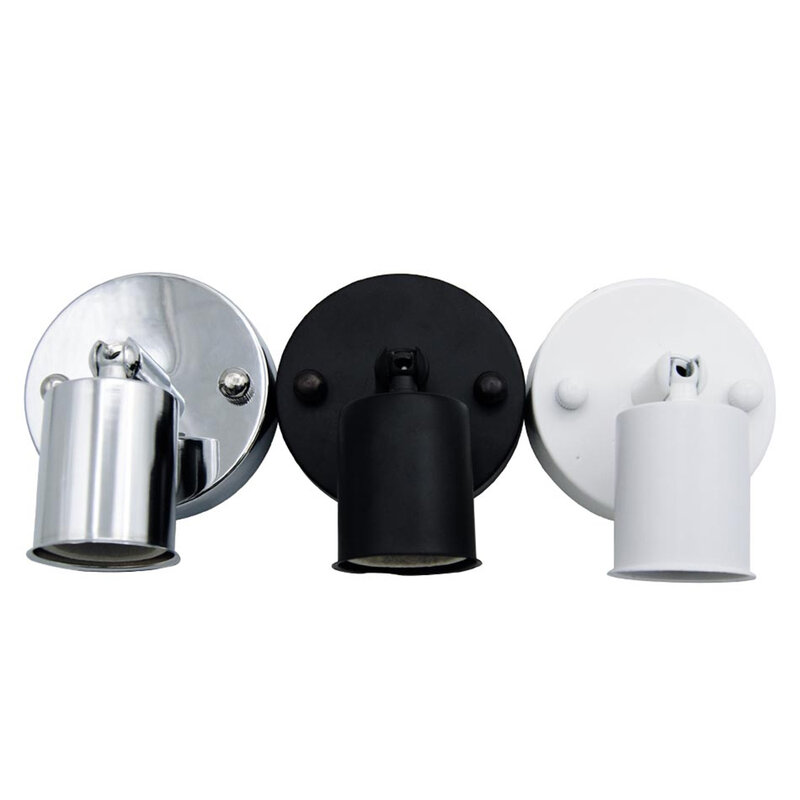 E27 Lamp Holder 180 Degree Steerable E14 Ceiling Plate Iron Pendant Light Base High Temperature Resistant Ceramic Screw For Bulb