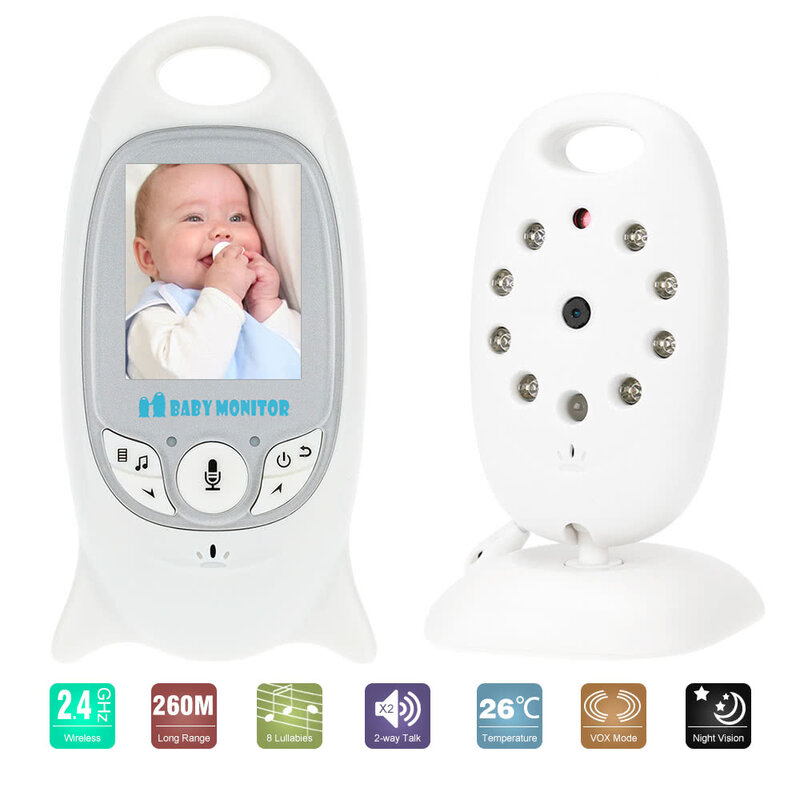 VB601 Nanny Câmera Sem Fio Do Bebê Monitor de Vídeo Bateria Recarregável Com 2 Polegada Display de Monitorização da Temperatura Two-way Audio