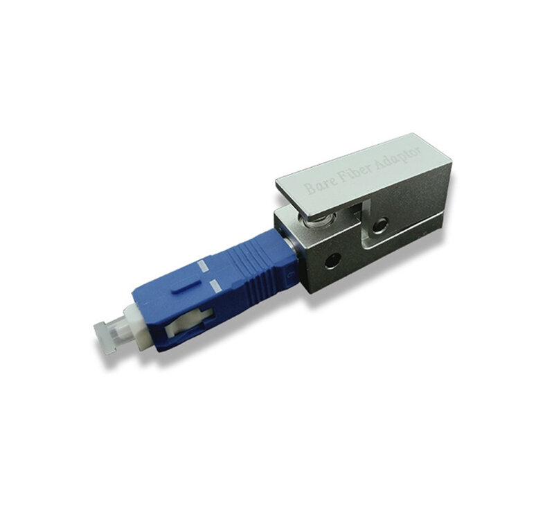 Adaptador de fibra desnuda SC tipo cuadrado azul plateado SM SC UPC, acoplador ftth de fibra óptica desnuda 127um OTDR, fábrica de pruebas de fibra desnuda