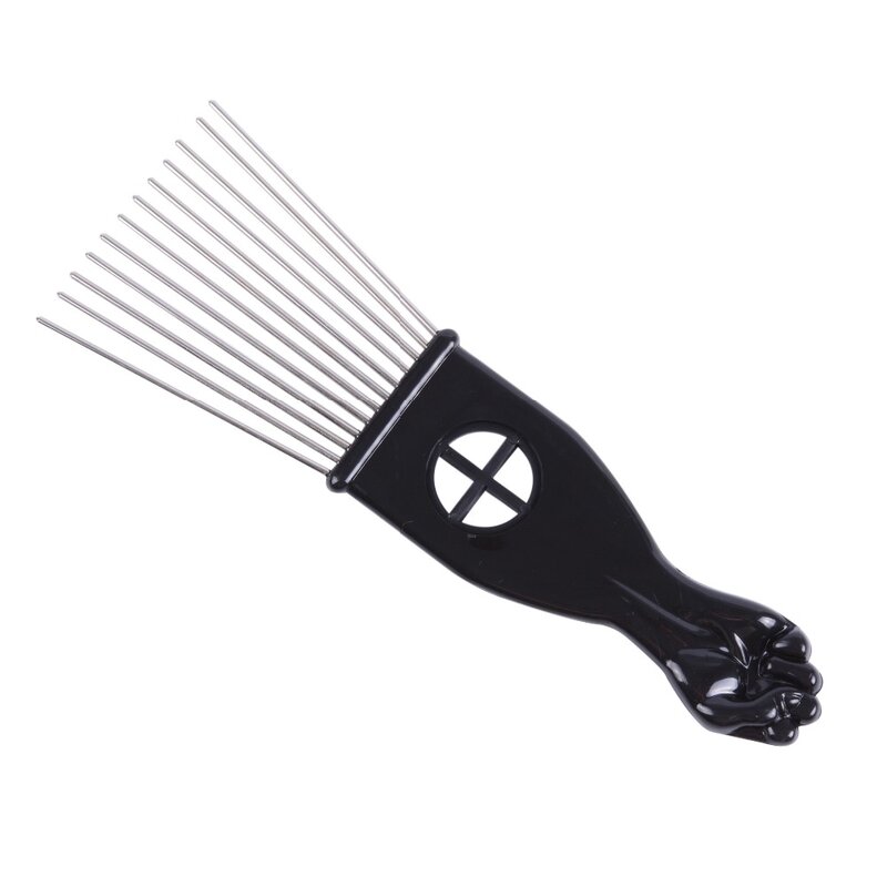 Salon Use Black Metal African American Pick Comb Hair Combs Afro Hair Comb For Hairdressing Styling Tool