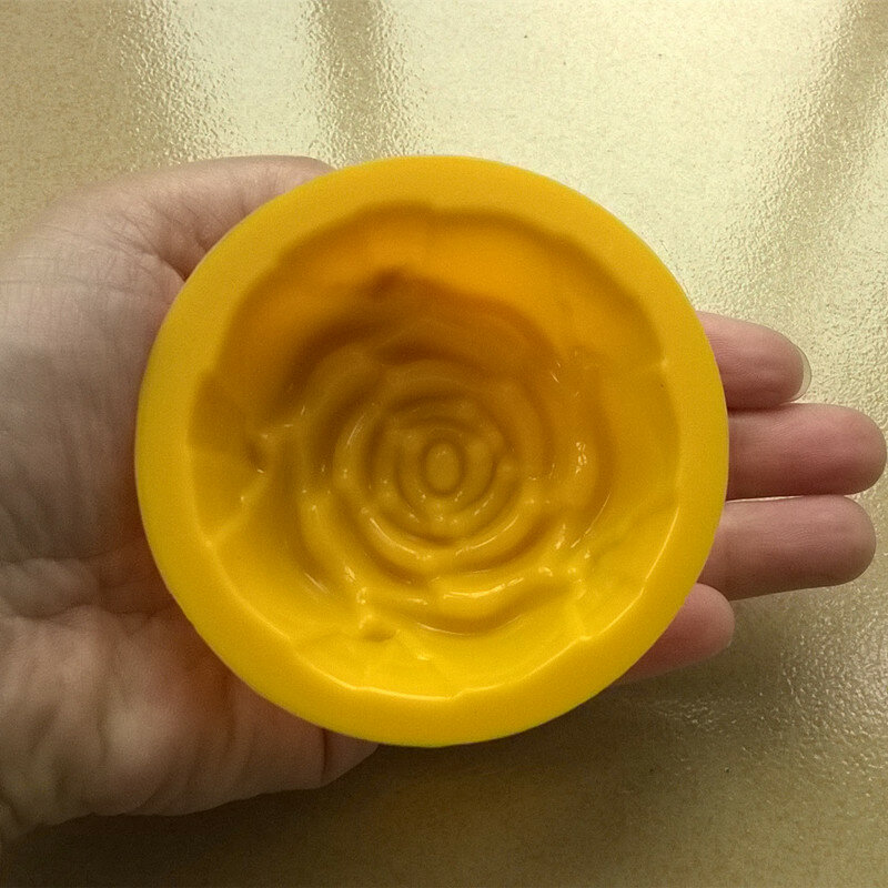 1 Buah Alat Kue Cetakan Kue Fondan Silikon Aman untuk Makanan Cetakan Kue Mangkuk 3D Rose Dia 8*3.3Cm Warna Acak