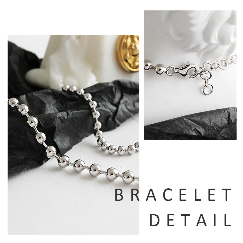 100% 925 srebrny duży korale bransoletka 2mm 3mm 4mm 5mm bransoletka dla kobiet moda biżuteria dla bankiet ślub rocznica