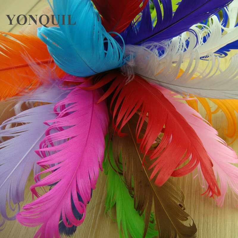 200 unids/lote de plumas de boda de 12-18 CM, pluma de ganso rizado a mano con alta calidad, 17 colores para seleccionar