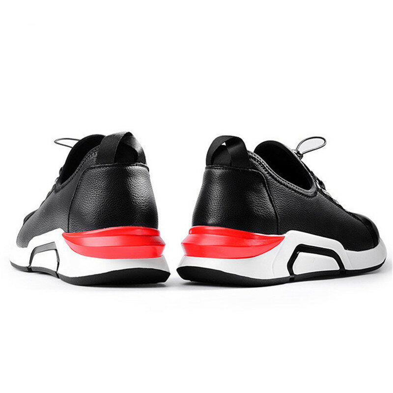 Brand New Mannen Echt Lederen Sportschoenen Hoogte Toenemende Sneakers Met Onzichtbare Lift Binnenzool