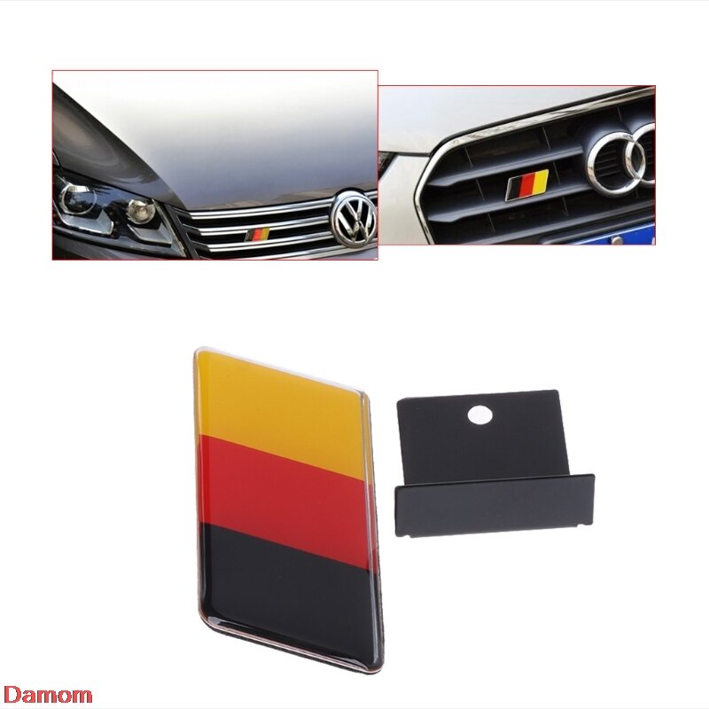 Pegatina de rejilla delantera con bandera alemana para Volkswagen, Golf, Polo, Audi, 1 unidad