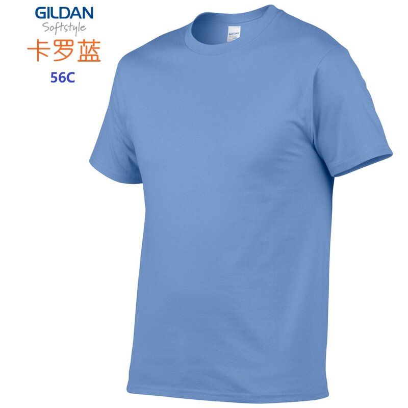 GILDAN-camisetas 63000 de algodón para hombre, camisa de manga corta lisa, básicas, con logotipo personalizado y estampado de fotos, verano, 100%