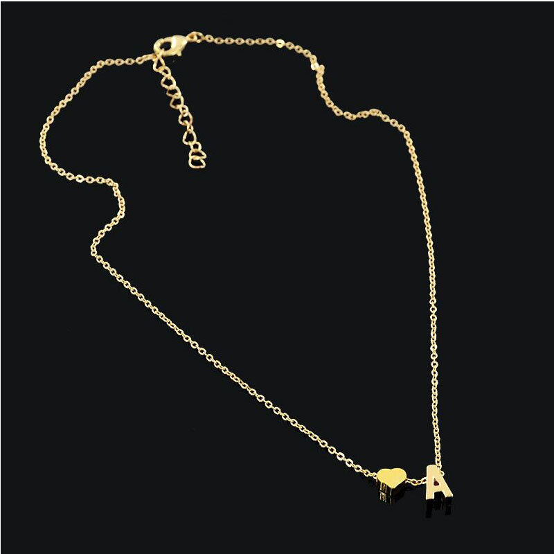 GFLV Trendy Lovely Girl Letter Necklace Golden Hart Elegant Name Pendant Jewelry Women Necklace Bohemia Wind Jewelry  N026