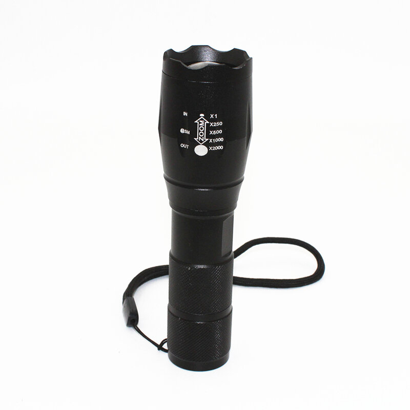 Lampe de poche à lumière LED 5 Modes, lumière de mise au point réglable Q5/R5 18650 lm, torche à Zoom en aluminium/AAA