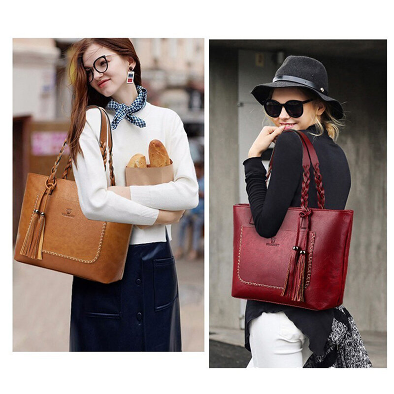 Driga Fashion duża pojemność przyczynowe torby na ramię dla kobiet 2019 spadek skórzana torebka z frędzlami torebki w stylu retro frędzel torebka na ramię na zakupy