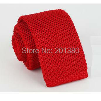 2019 Solid Knit Merah Kurus Leher Dasi untuk Pria Wol Crochet Hitam Dewasa Dasi Biru Dasi