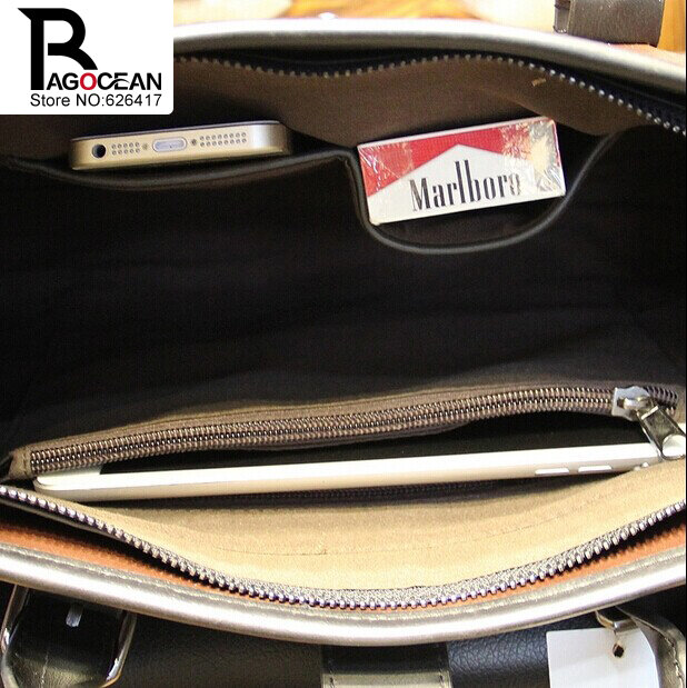 New fashion men leather pu briefcase messenger shoulder bag brands business handbag men's travel bag retro briefcase brown black