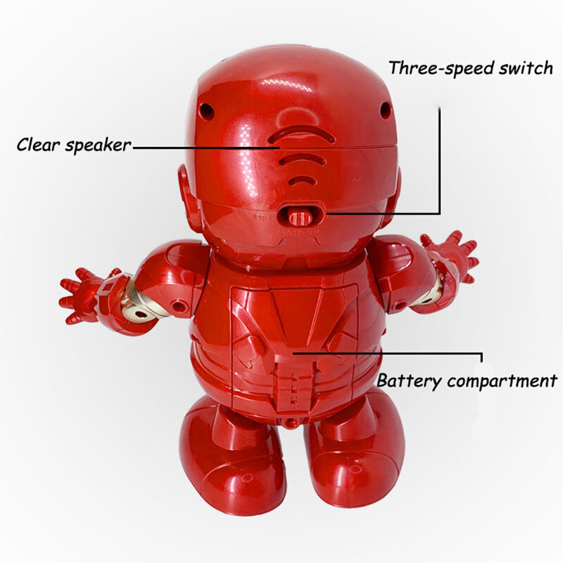 Marvel nowe gorące Avengers zabawki taniec Iron Man Robot z muzyką latarka Tony Stark Electric Action figurka zabawka dla dzieci prezent