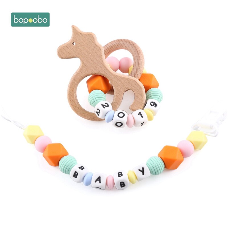 Bopoobo-Cuentas de silicona para dentición de bebé, abalorios redondos en espiral de grado alimenticio de 15mm, sin BPA, 10 piezas