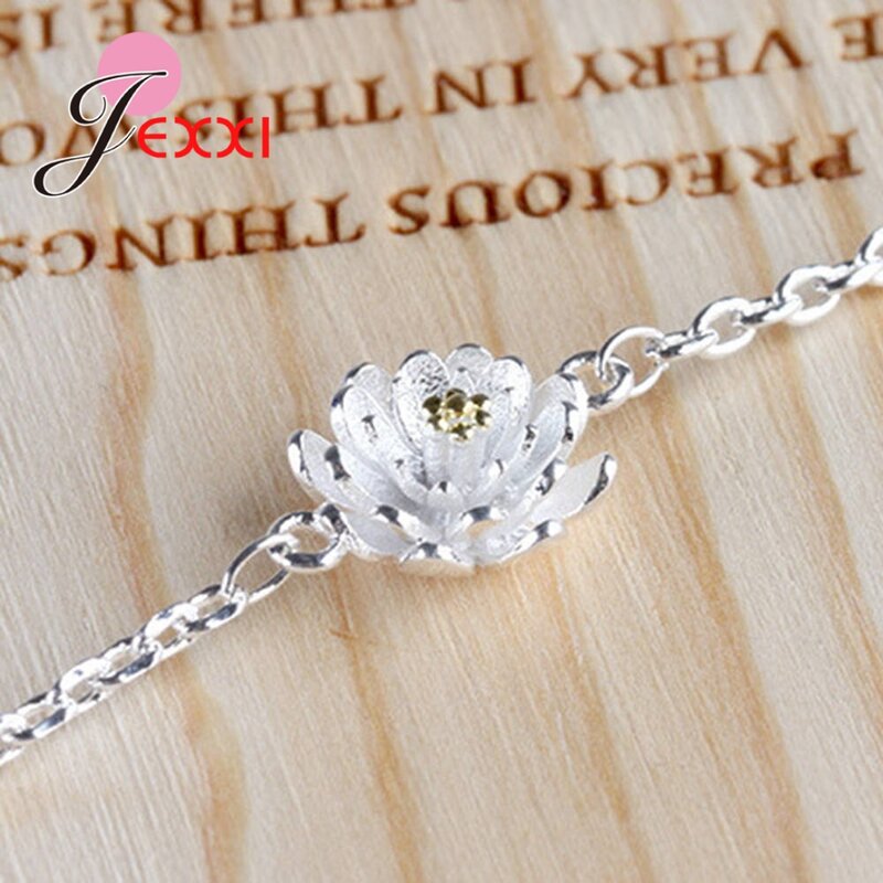 Lotus łańcuch kwiatowy Link kobiety bransoletka S90 biżuteria koreański styl Pulsera Mujer bransoletki przyjaźni prezent gorąca sprzedaż