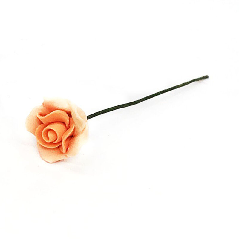 Mini Rose Alberoise Jaune, Accessoires Miniatures de Maison de Course, Simulation de Fleur, Jouet Modèle pour Décoration de Maison au Beurre, 10 Pièces, 1/12