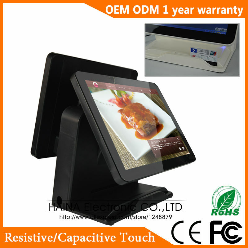Haina Touch 15 inch Touch Screen All in one POS System Supermarket, POS System Dual Screen