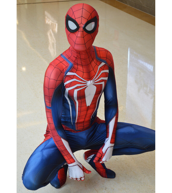 Spider Game PS4 insomniac Spider-Man Costume 3D Print Spandex Halloween Spiderman Cosplay Zentai suit Adult/Kids Free Shipping