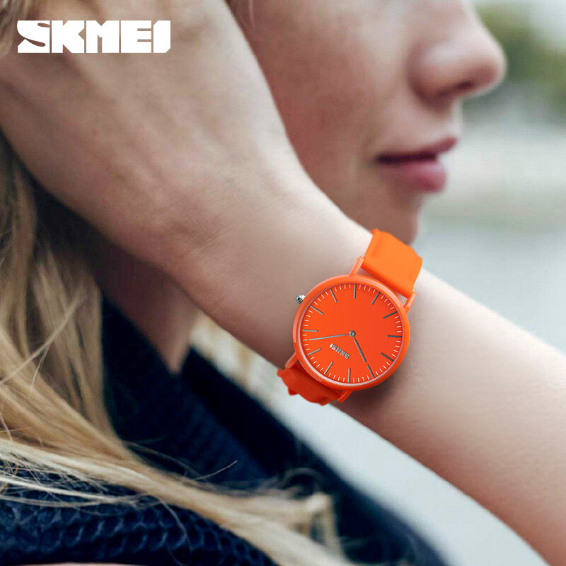 SKMEI Mode Elegante Frauen Quarzuhr Wasserdicht Multi-farbe Rot Weiß Lady Digital Armbanduhr Silikon Armband Uhr