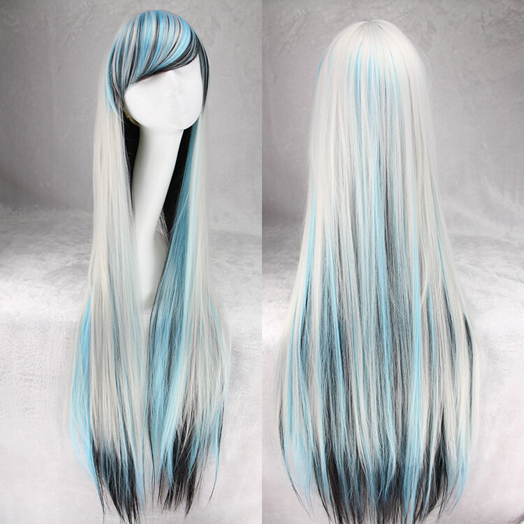 Similler-pelucas sintéticas de Cosplay para mujer, pelo largo de 100cm, 40 pulgadas, azul, rosa, Ombre, Perruque Peruca, Halloween