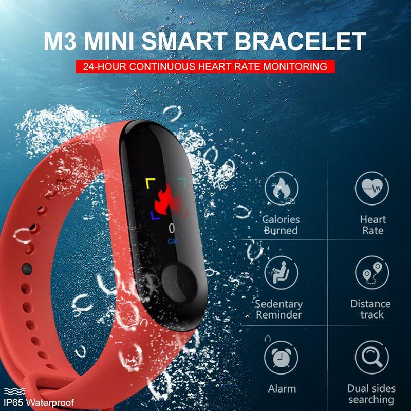 M3 couleur écran bande intelligente pas à pas compteur fréquence cardiaque détection de la pression artérielle Bracelet intelligent rappel étanche sport Bracelet