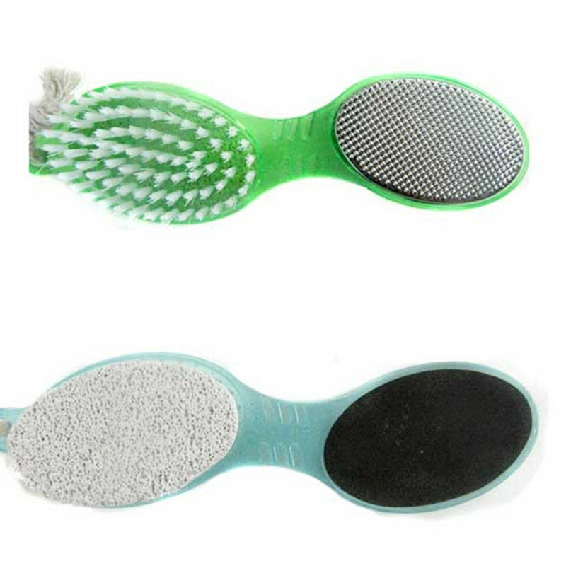 1PC Foot Care Tool 4in1 Foot Pumice Stone Dead Skin RemoverแปรงPedicureเครื่องมือสุ่มสีร้อนขาย