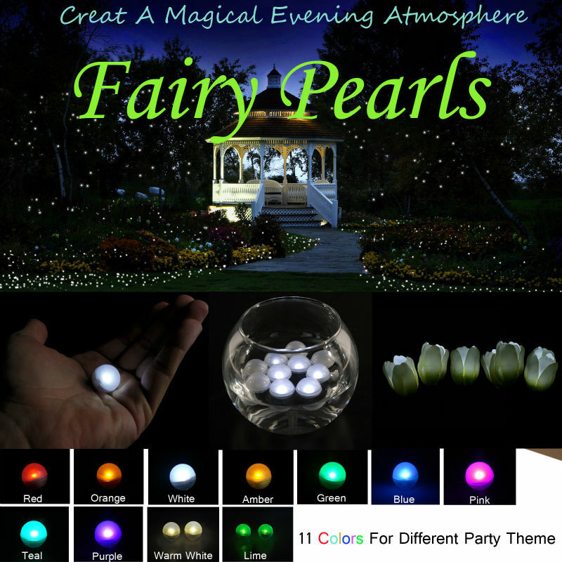 12 pcs ไฟ Fairy Mini ลอยไฟหลายสีกันน้ำไฟ LED ติดตั้งแบตเตอรี่