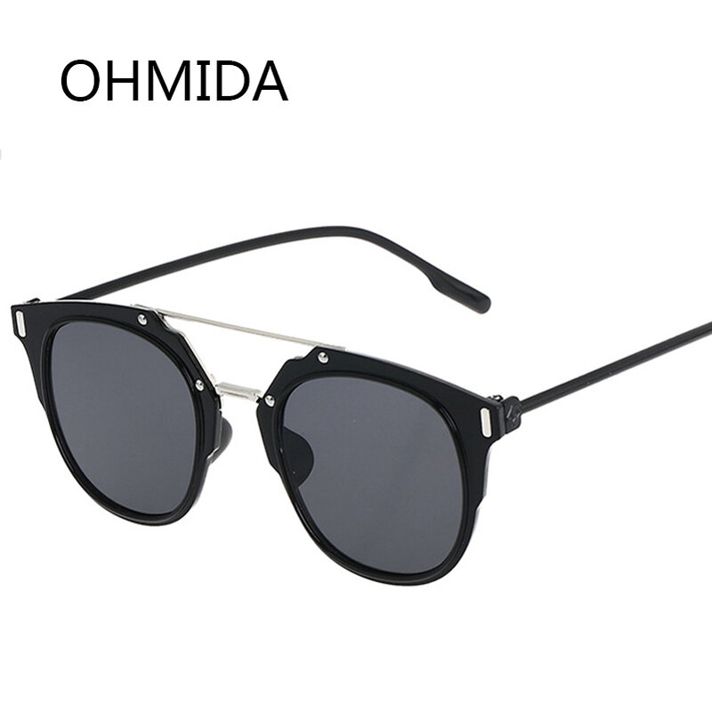 OHMIDA New Fashion Sunglasses Women Brand Designer Cat Eye Sun Glasses Luxury Brand Shade Mirror Glass Men Sunglasses Female