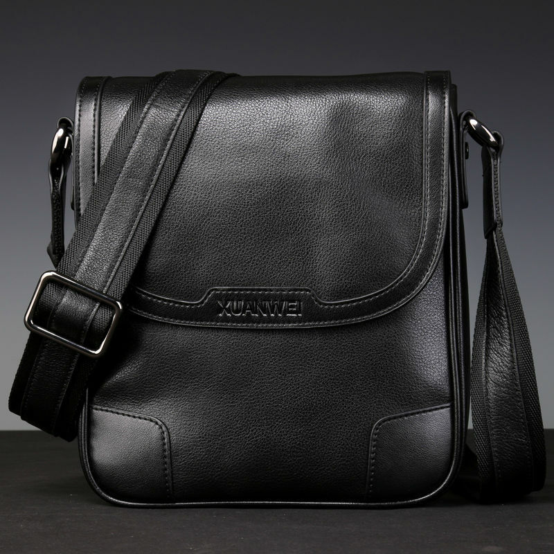 Recommend Men Briefcase High-end Black Retro Full-grain Genuine Cattle Hide Messeanger Bag Wear-resisting Durable Businessbag