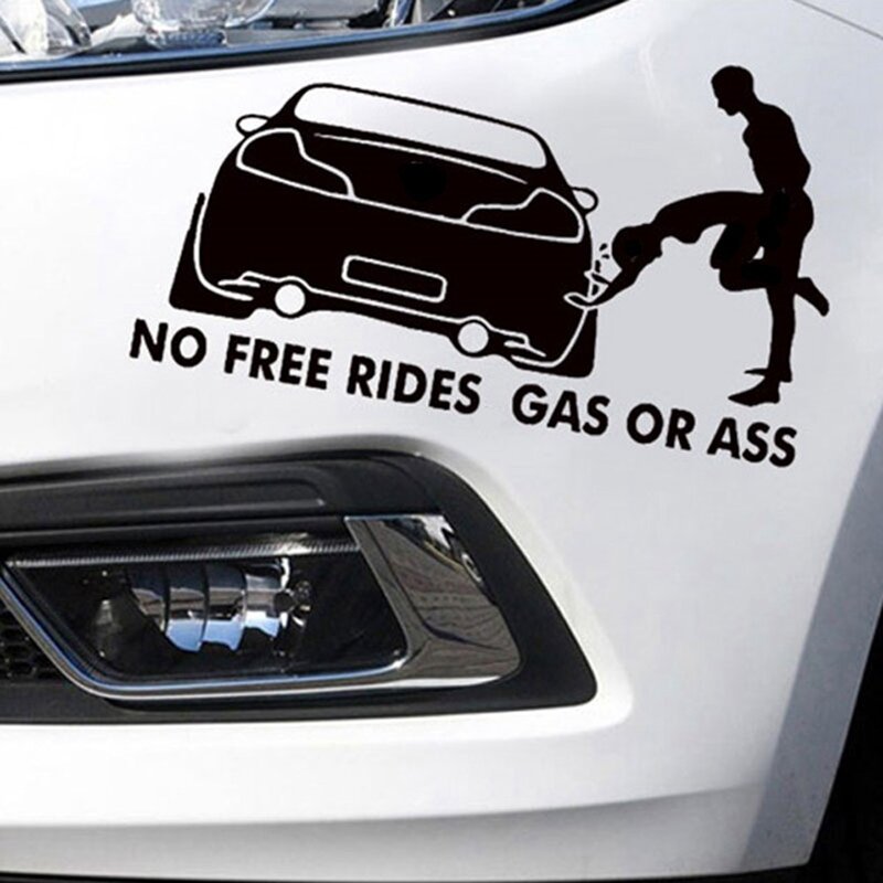 20*8CM GAS OR ASS No Free Rides Funny Vinyl Decals Car Sticker Window Bumper Body Car Styling Decorating