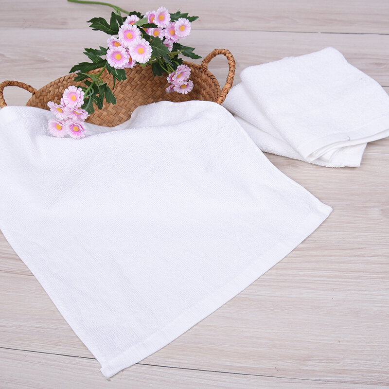 Toalla blanca de microfibra para niños, toallas de mano de algodón para el baño, para Hotel, 10 piezas, 30cm