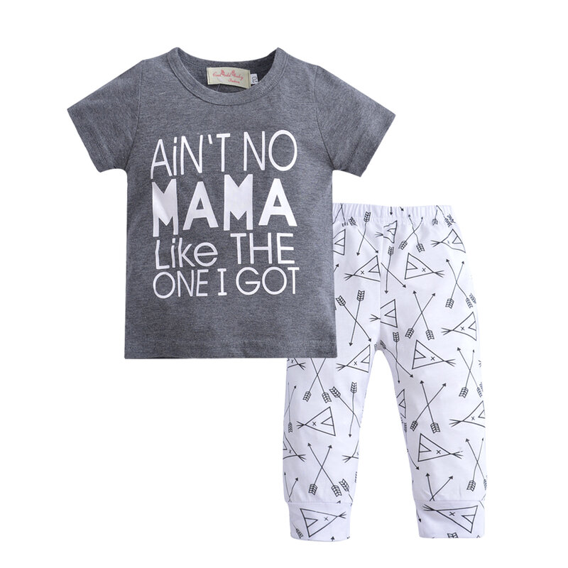 2019 verão bebê recém-nascido roupas do menino algodão carta camiseta topos + calças 2 pcs conjuntos de roupas do bebê menino