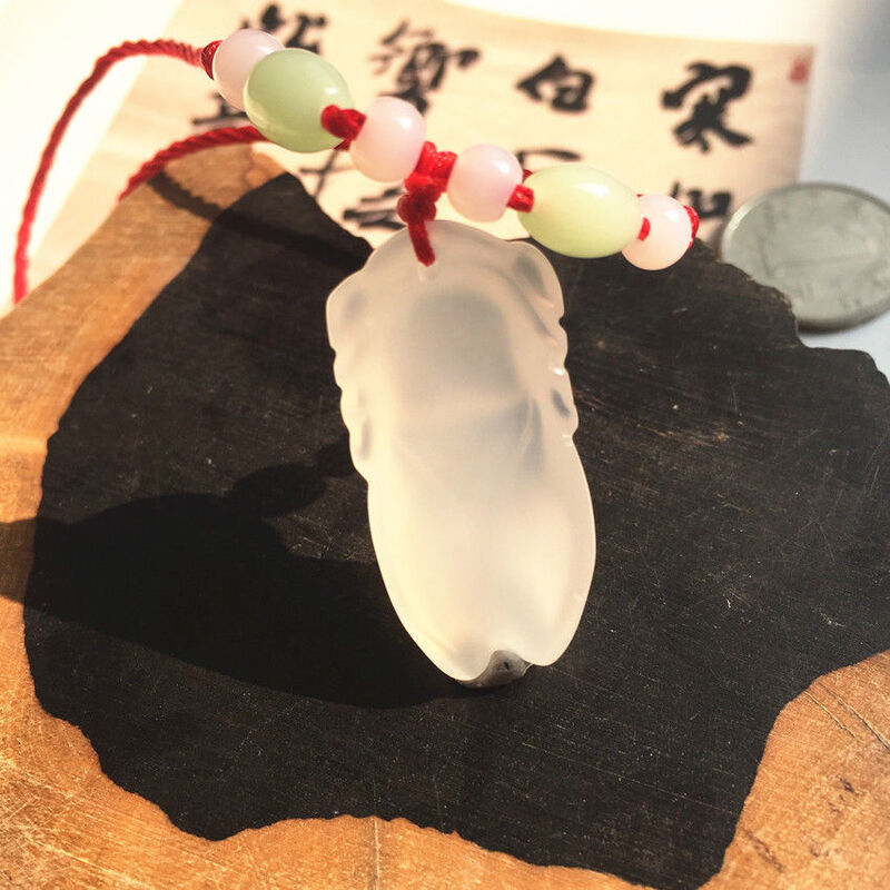 Natural chalcedony carved crystal blockbuster pendant male and female models
