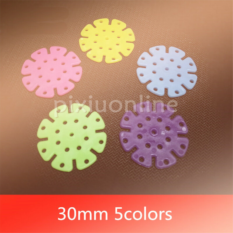 Hoja de plástico redonda con múltiples agujeros, paquete de 5 colores a elegir, OD 30mm, K960, Envío Gratis a Francia, 6 unids/paquete