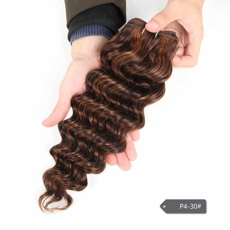 Sleek Hair-mechones de ondas profundas brasileñas, cabello humano de Color Natural, tejido Deal P1B/30 P4/27, extensión de cabello Remy, 1 pieza
