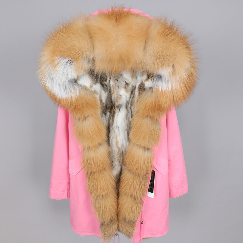 Maomaokong fashion women's clothing Fox fur big fur collar Fur coat Detachable rabbit hair lining winter Fashion park fur coat