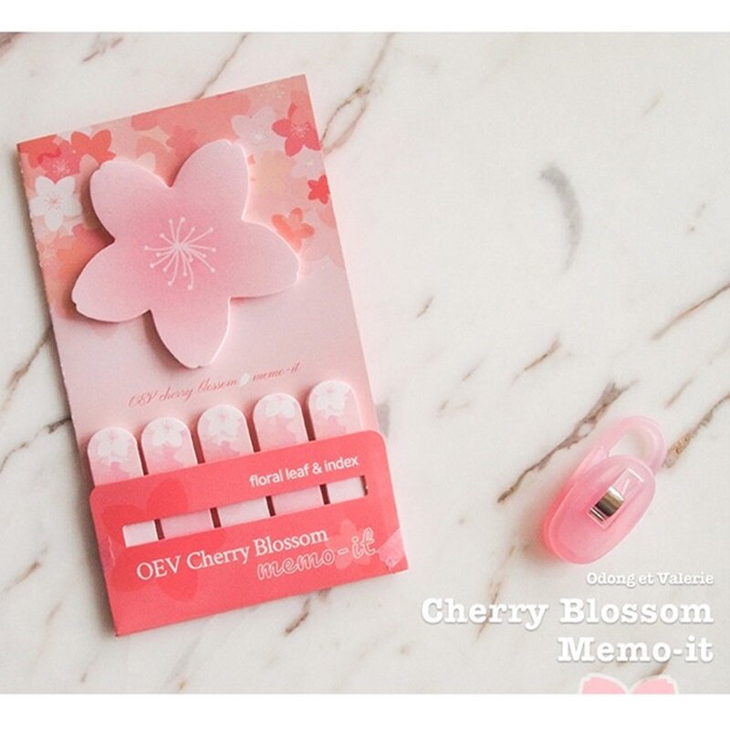 3pcs Cherry blossom flower sticky note Mini post tag memo it stickers planner marker Teacher gift Stationery Office School A6605