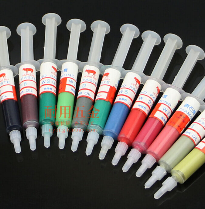 12pcs  5 gram Diamond Polishing Lapping Paste Compound Syringes 0.5 to 40 Micron