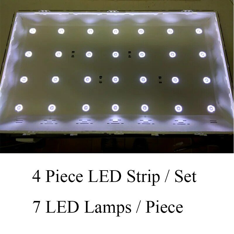 Barras para matriz de luz led, 4 peças, 32 polegadas, para samsung ue32h5500aw, ue32h5500ak, ue32h5500as, faixa de luz de fundo para tv