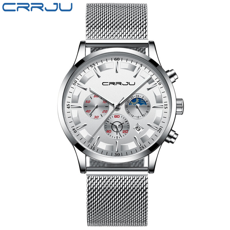 CRRJU – montre à Quartz pour hommes, chronographe, marque de luxe, Sport classique, nouvelle collection 2019
