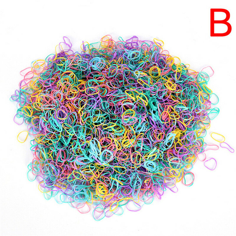 Wholesale 600pcs Candy Color Ties Braids Plaits Rubber Hairband Rope Ponytail Holder Elastic