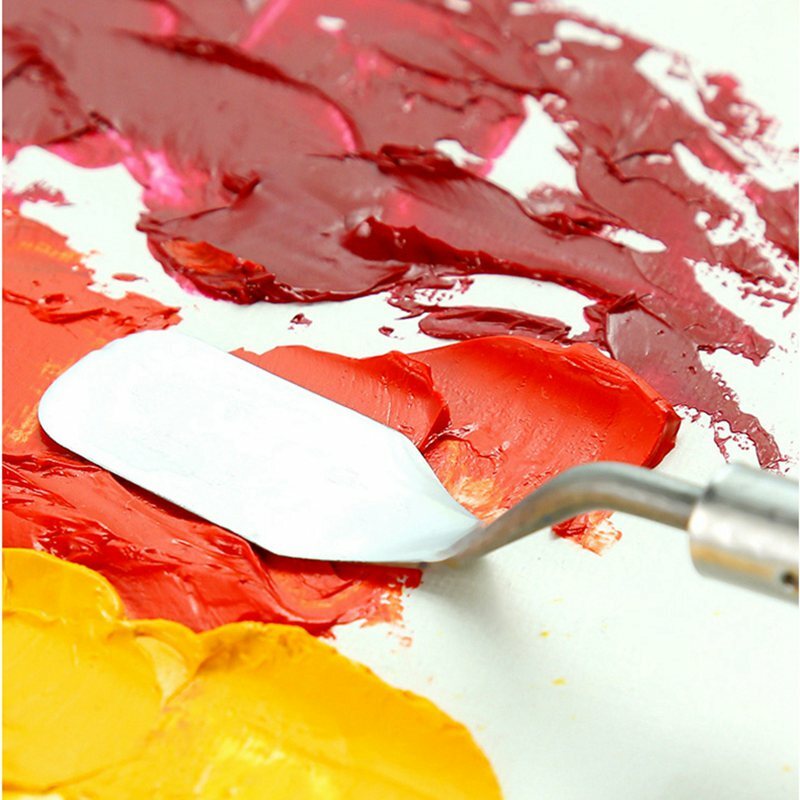 5 قطعة لوحة سكين اللوحة المقاوم للصدأ مكشطة الصلب ملعقة الرسم طقم أدوات لوازم الفن للفنان النفط اللوحة اللون خلط