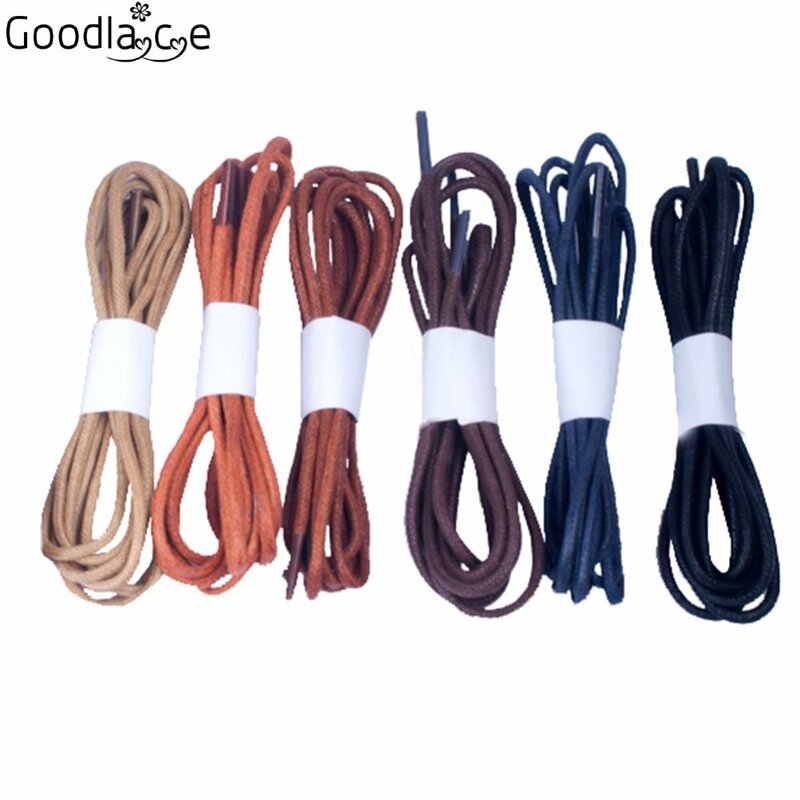 Waxed Shoelaces Round Cotton Shoe Laces w. Wax Coating Oxford Canvas Sneaker 100cm / 39" Long