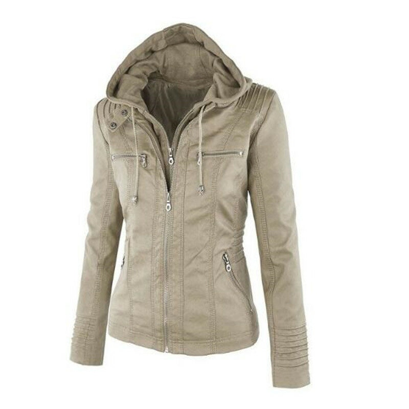 Women's PU Leather Jacket, Female Motorcycle Jackets, Outerwear Coat, Lady's Clothing, Plus Size, Autumn, Winter, 2023