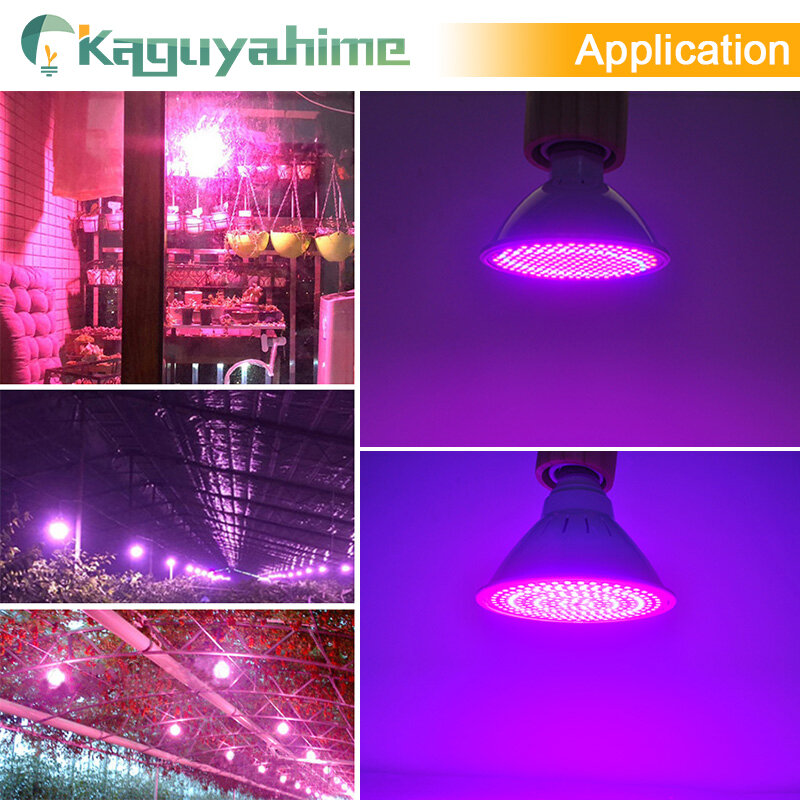 Светодиодная лампа для выращивания растений Kaguyahime E27, лампа полного спектра для комнатных растений 4 Вт, 7 Вт, 12 Вт, 15 Вт, 50 Вт, УФ освещение